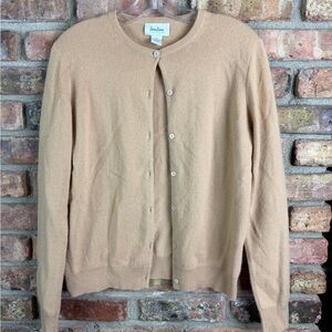 Vintage Neiman Marcus Tan Cashmere Cardigan Sweater Medium